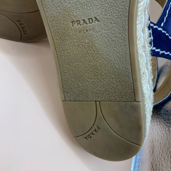 Prada Size 8.5B Blue Suede Sandal - Picture 9 of 11